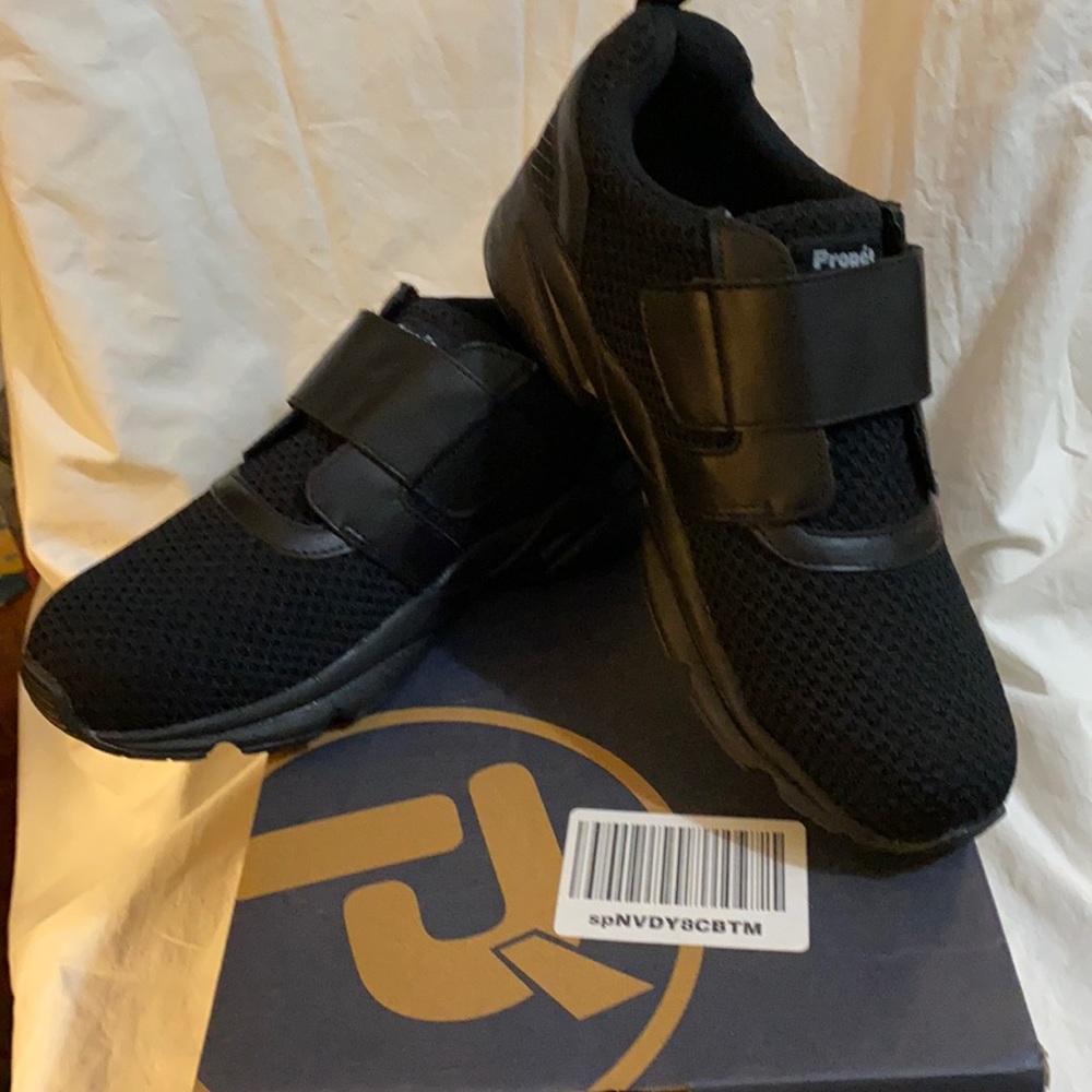 Propet Men’s Stability X-Strap Sneaker Sz9 Blk NEW